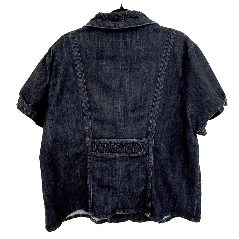 Cato Woman Denim Top Jacket Women's 18/20 Heathered Black Office Wear Workwear - Picture 5 of 8